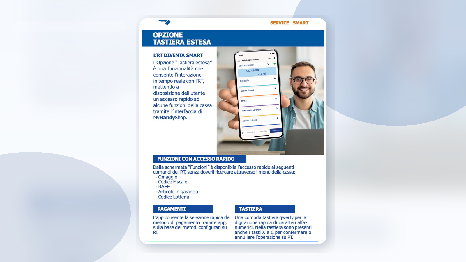 Configurazione remota e tastiera estesa MyHandyShop